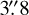 Mathematical equation: $\[3^{\prime\prime}_\cdot8\]$