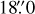 Mathematical equation: $\[18^{\prime\prime}_\cdot0\]$