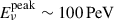 Mathematical equation: $ E_{\nu}^{\mathrm{peak}} \sim100\,\mathrm{PeV} $