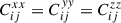 Mathematical equation: $ C_{ij}^{xx}=C_{ij}^{yy}=C_{ij}^{zz} $
