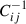Mathematical equation: $ C_{ij}^{-1} $