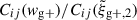 Mathematical equation: $ C_{ij}(w_{\mathrm{g+}})/C_{ij}(\tilde{\xi}_{\mathrm{g+,2}}) $