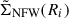 Mathematical equation: $ \tilde{\Sigma}_{\mathrm{NFW}}(R_i) $