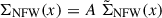 Mathematical equation: $ \Sigma_{\mathrm{NFW}}(x) = A\ \tilde{\Sigma}_{\mathrm{NFW}}(x) $