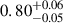 $ 0.80_{-0.05}^{+0.06} $