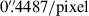 Mathematical equation: $ 0{{\overset{\prime\prime}{.}}}4487/\mathrm{pixel} $