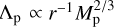Mathematical equation: $\[\Lambda_{\mathrm{p}} \propto r^{-1} M_{\mathrm{p}}^{2 / 3}\]$