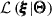Mathematical equation: $ \mathcal{L}\left(\pmb{\xi}|\pmb{\Theta}\right) $