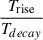 Mathematical equation: $ \frac{T_{\mathrm{rise}}}{T_{decay}} $