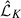 Mathematical equation: $ \hat{\mathcal{L}}_K $