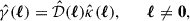 Mathematical equation: $$ \begin{aligned} \hat{\gamma }(\boldsymbol{\ell }) = \hat{\mathcal{D} }(\boldsymbol{\ell })\hat{\kappa }(\boldsymbol{\ell }), \qquad \boldsymbol{\ell } \ne \boldsymbol{0}, \end{aligned} $$