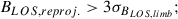 Mathematical equation: $$ \begin{aligned} B_{LOS,reproj.}>3\sigma _{B_{LOS,limb}}; \end{aligned} $$