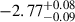 $ -2.77^{+0.08}_{-0.09} $
