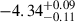 $ -4.34^{+0.09}_{-0.11} $