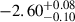 $ -2.60^{+0.08}_{-0.10} $