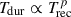 Mathematical equation: $ T_{\mathrm{dur}} \propto T_{\mathrm{rec}}^{p} $