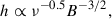 Mathematical equation: $$ \begin{aligned} h \propto \nu ^{-0.5} B^{-3/2}, \end{aligned} $$