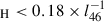 Mathematical equation: $ _\mathrm{{H}} < 0.18 \times l_{46}^{-1} $