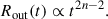 Mathematical equation: $$ \begin{aligned} R_{\rm {out}}(t) \propto t^{2n-2}. \end{aligned} $$