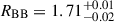 Mathematical equation: $ R_{\mathrm{BB}} = 1.71^{+0.01}_{-0.02} $