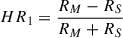 Mathematical equation: $ {HR_1 = \frac{R_M - R_S}{R_M + R_S}} $
