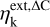 Mathematical equation: $\[\eta_{\mathrm{k}}^{\text {ext}, \Delta \mathrm{C}}\]$