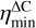 Mathematical equation: $\[\eta_{\text {min }}^{\Delta \mathrm{C}}\]$