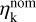 Mathematical equation: $\[\eta_{\mathrm{k}}^{\mathrm{nom}}\]$