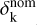 Mathematical equation: $\[\delta_{\mathrm{k}}^{\text {nom}}\]$
