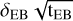 Mathematical equation: $\[\delta_{\mathrm{EB}} ~\sqrt{\mathrm{t}_{\mathrm{EB}}}\]$