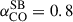 Mathematical equation: $ \alpha^{\mathrm{SB}}_{\mathrm{CO}} = 0.8 $