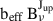 Mathematical equation: $ \mathrm{b}_{\mathrm{eff}} \,\mathrm{B}^{\mathrm{J}_{\mathrm{up}}}_{\nu} $