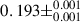 Mathematical equation: $ 0.193\pm^{0.001}_{0.001} $