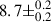 Mathematical equation: $ 8.7\pm^{0.2}_{0.2} $