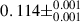 Mathematical equation: $ 0.114\pm^{0.001}_{0.001} $