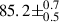 Mathematical equation: $ 85.2\pm^{0.7}_{0.5} $