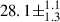 Mathematical equation: $ 28.1\pm^{1.1}_{1.3} $