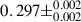 Mathematical equation: $ 0.297\pm^{0.002}_{0.002} $