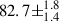 Mathematical equation: $ 82.7\pm^{1.8}_{1.4} $
