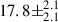 Mathematical equation: $ 17.8\pm^{2.1}_{2.1} $