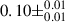 Mathematical equation: $ 0.10\pm^{0.01}_{0.01} $