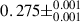 Mathematical equation: $ 0.275\pm^{0.001}_{0.001} $