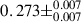 Mathematical equation: $ 0.273\pm^{0.007}_{0.007} $