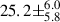 Mathematical equation: $ 25.2\pm^{6.0}_{5.8} $