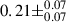 Mathematical equation: $ 0.21\pm^{0.07}_{0.07} $