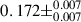 Mathematical equation: $ 0.172\pm^{0.007}_{0.007} $