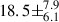 Mathematical equation: $ 18.5\pm^{7.9}_{6.1} $