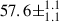 Mathematical equation: $ 57.6\pm^{1.1}_{1.1} $