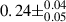 Mathematical equation: $ 0.24\pm^{0.04}_{0.05} $