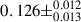 Mathematical equation: $ 0.126\pm^{0.012}_{0.013} $
